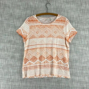 Chico's Zenergy short sleeve Top Womens 2 (L) orange 0509